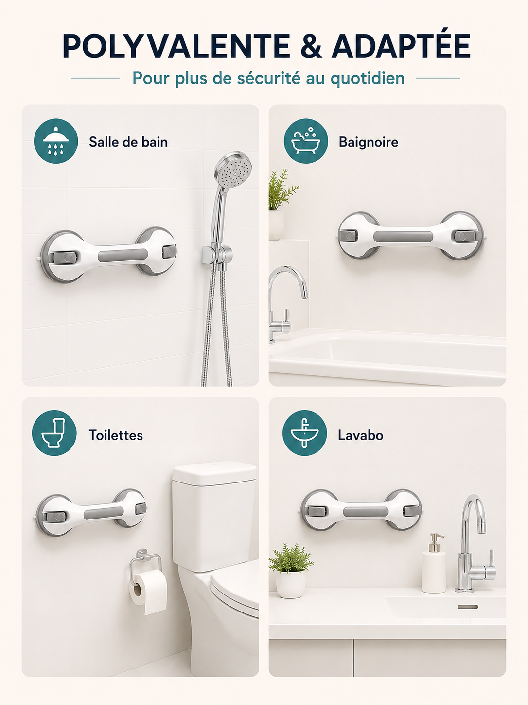 Rushgrip™ Barre d'appui pour douche